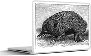 Laptop sticker - 10.1 inch - Illustratie van een mierenegel in zwart-wit
