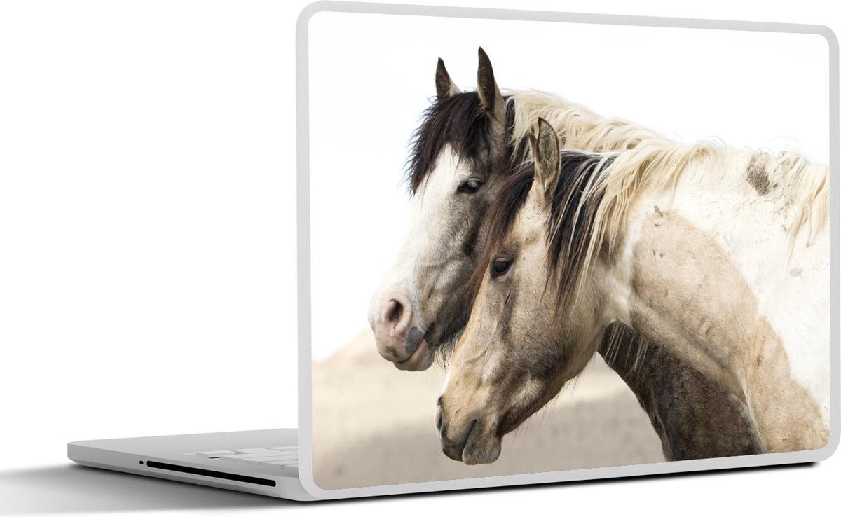 Laptop sticker - 10.1 inch -  twee wilde paarden