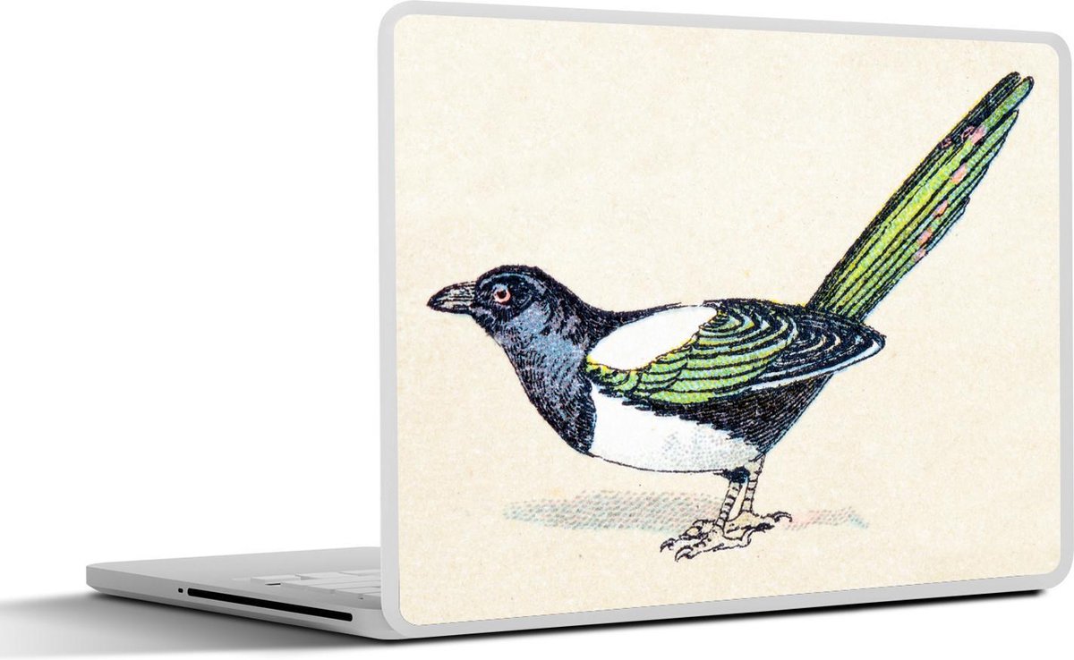 Laptop sticker - 10.1 inch - Illustratie van een ekster