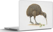 Laptop sticker - 10.1 inch - Illustratie van een kiwi vogel die bladeren eet
