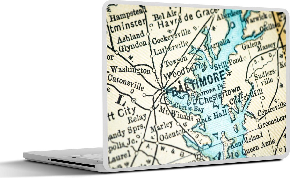 Laptop sticker - 10.1 inch - Illustratie van een stadsplattegrond van Baltimore