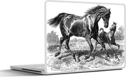 Laptop sticker - 10.1 inch - Illustratie van een Veulen en de Moeder