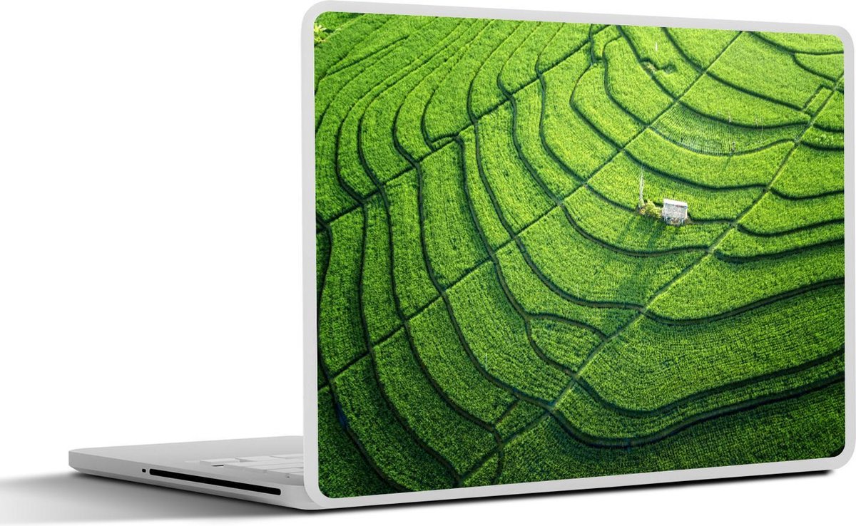 Laptop sticker - 10.1 inch - Indonesisch rijstveld in vogelperspectief