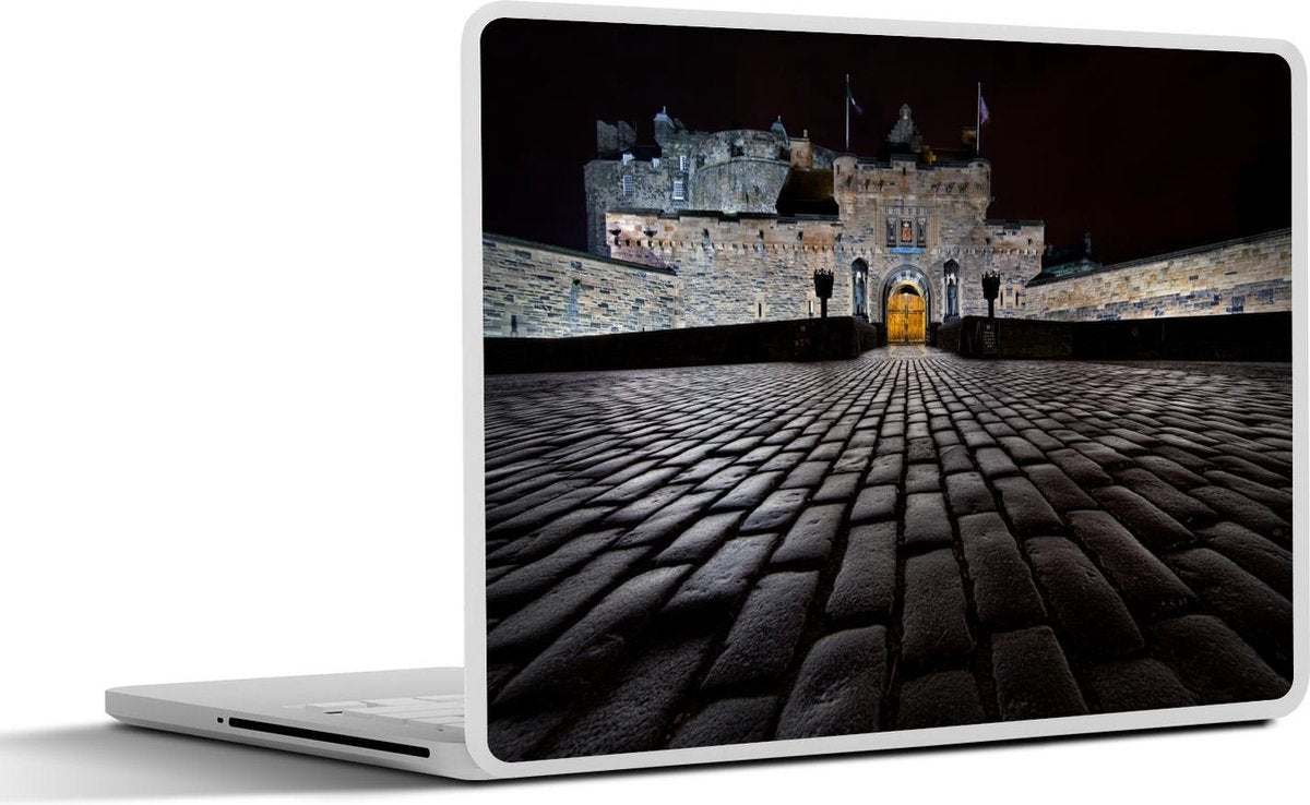 Laptop sticker - 10.1 inch - Ingang van het Kasteel van Edinburgh bij nacht in Schotland