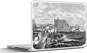 Laptop sticker - 10.1 inch - Illustratie van een stad Palma de Mallorca met een kasteel