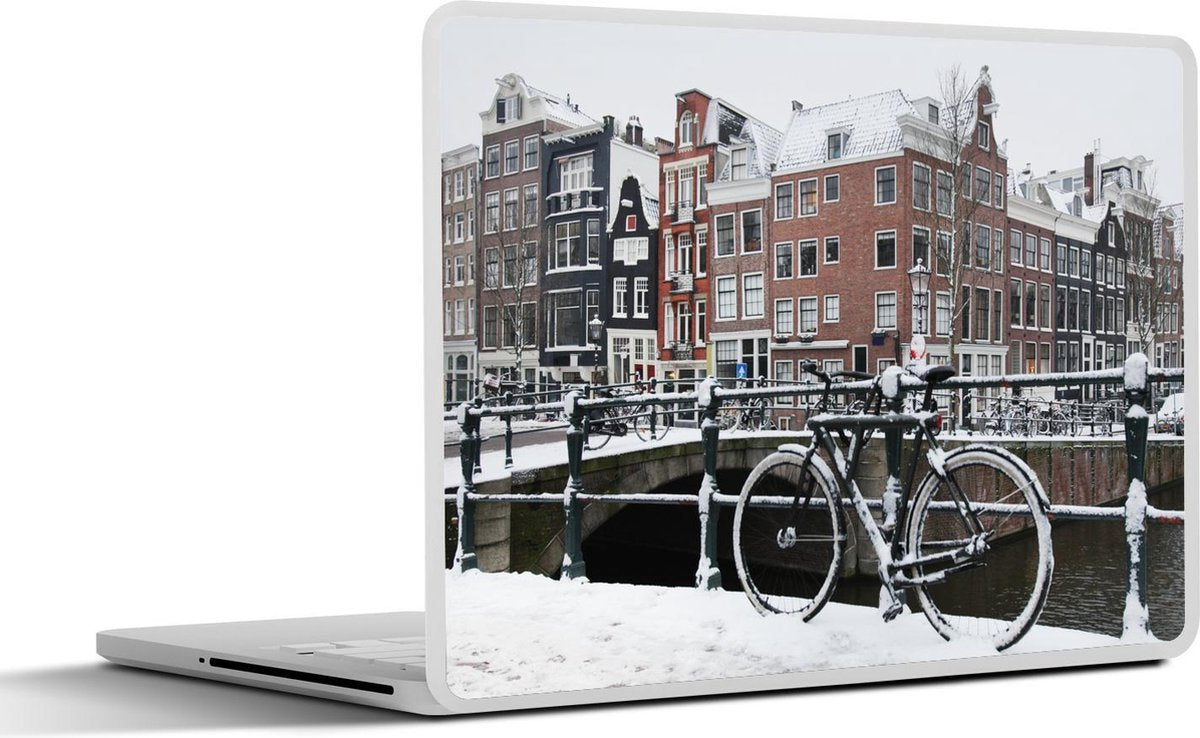 Laptop sticker - 10.1 inch - Amsterdam - Fiets - Winter