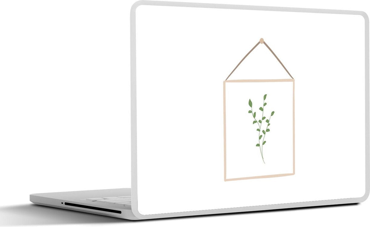 Laptop sticker - 10.1 inch - Abstracte bladerenop een kaart met een witte achtergrond