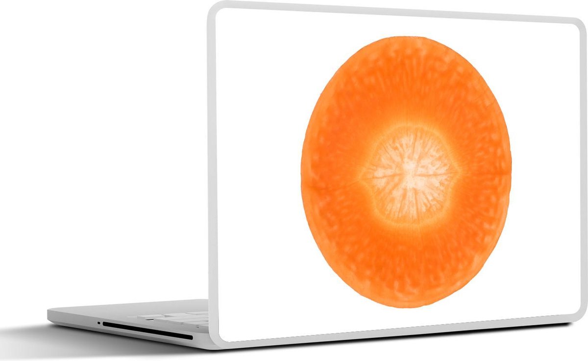 Laptop sticker - 10.1 inch - Afbeelding van een dun plakje verse wortel