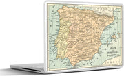 Laptop sticker - 10.1 inch - Illustratie van een oude kaart van Spanje