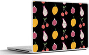 Laptop sticker - 10.1 inch - Abstracte verschillende soorten fruit met een zwarte achtergrond