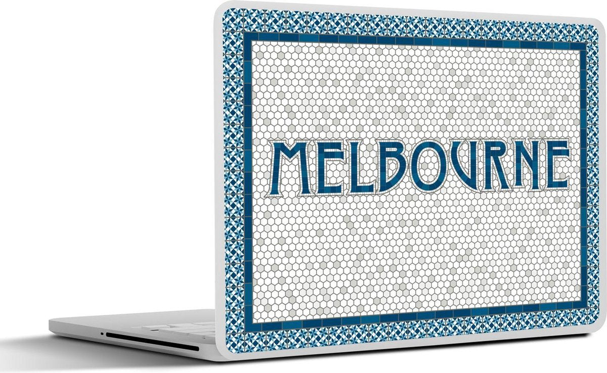 Laptop sticker - 10.1 inch - Illustratie van een mozaïekbord van Melbourne