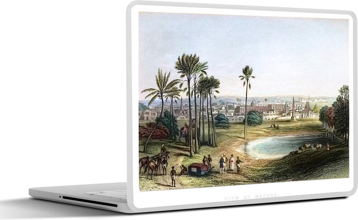 Laptop sticker - 10.1 inch - Illustratie van het landschap bij Madras