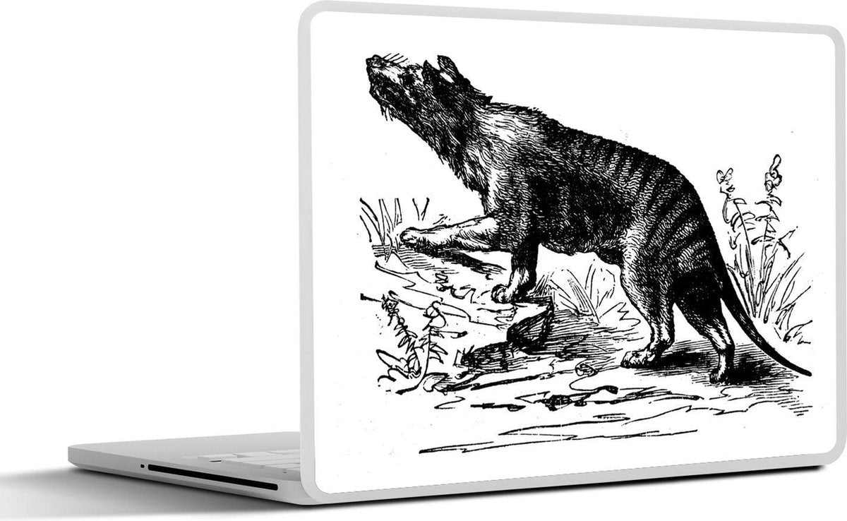 Laptop sticker - 10.1 inch - Illustratie van een buidelwolf