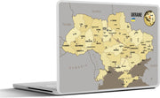 Laptop sticker - 10.1 inch - Illustratie van Oekraïne met de nationale vlag