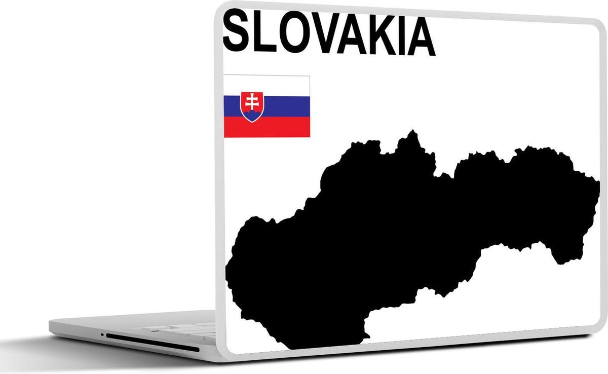 Laptop sticker - 10.1 inch - Illustratie van Slowakije in het zwart