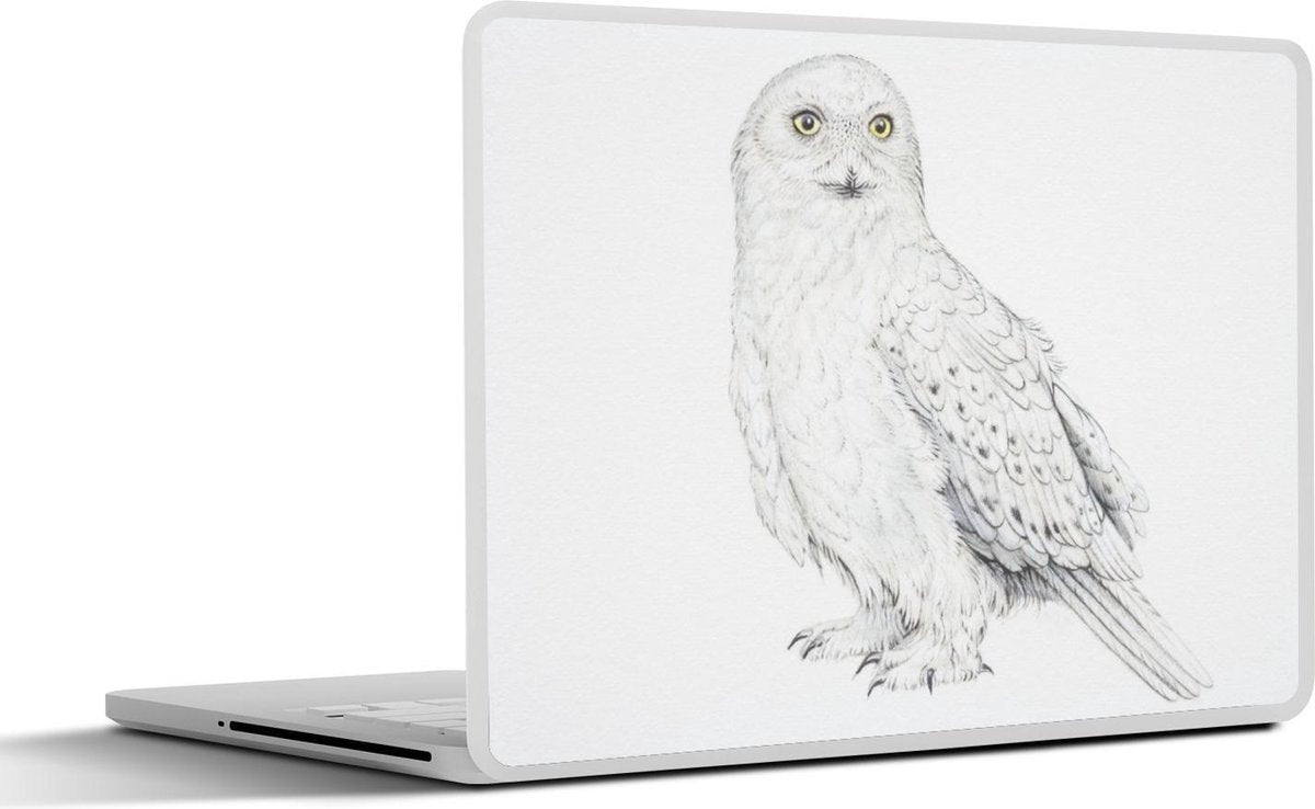 Laptop sticker - 10.1 inch - Illustratie van een sneeuwuil