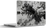 Laptop sticker - 10.1 inch - Abstract werk gemaakt van waterverf en verfspatten op een grijze achtergrond