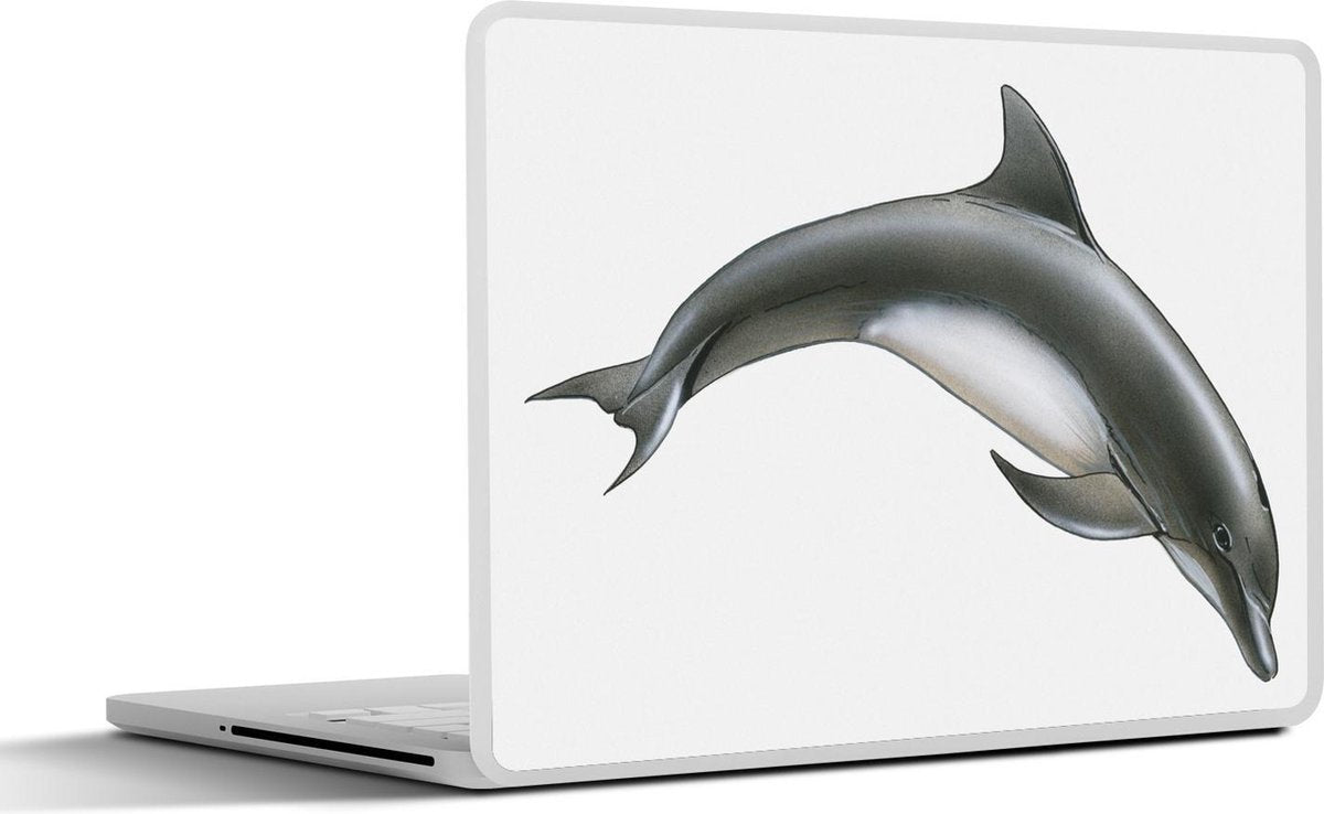 Laptop sticker - 10.1 inch - Illustratie van een duikende dolfijn