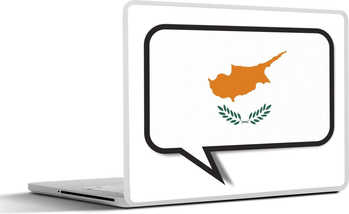 Laptop sticker - 10.1 inch - Illustratie van een tekstballon met het land Cyprus