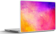 Laptop sticker - 10.1 inch - Abstract werk gemaakt van waterverf en rode met gele en blauwe vlekken