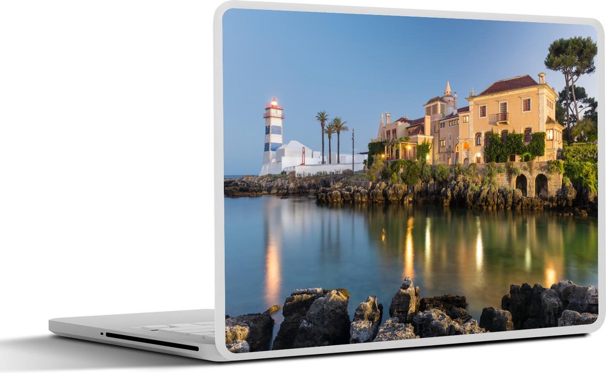 Laptop sticker - 10.1 inch - Indrukwekkende beeld het stadslandschap van Santa Marta bij het water