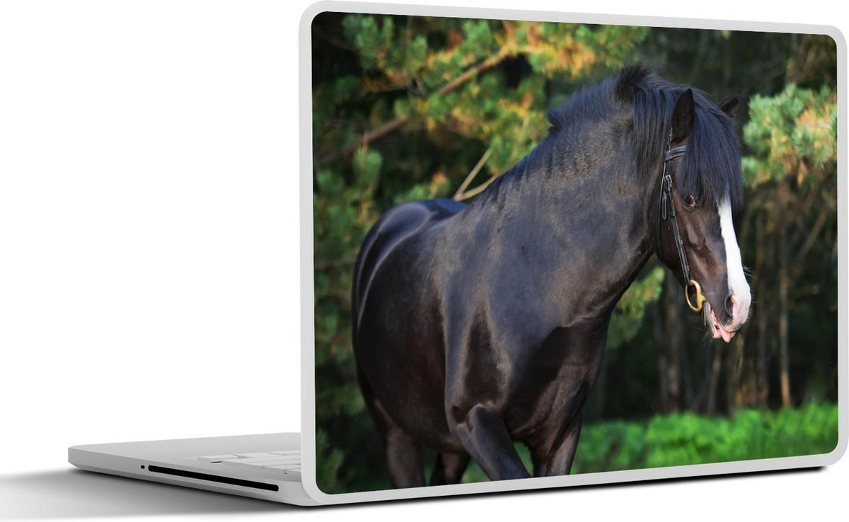 Laptop sticker - 10.1 inch -  een zwarte Welsh pony