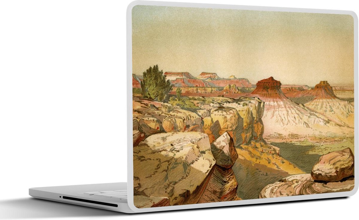 Laptop sticker - 10.1 inch - Illustratie van het landschap bij de Amerikaanse Grand Canyon