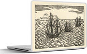 Laptop sticker - 10.1 inch - Illustratie van een scheepsvloot van Christoffel Columbus