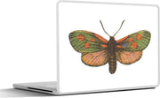 Laptop sticker - 10.1 inch - Illustratie van een groen met oranje vlinder