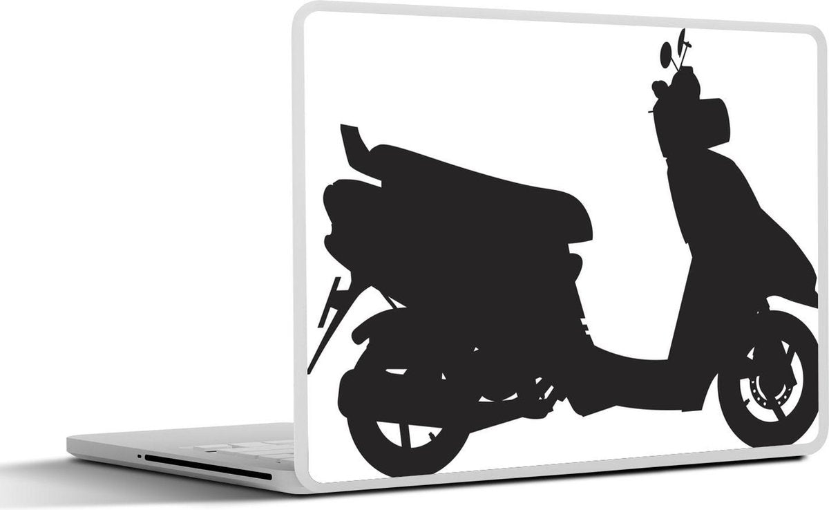 Laptop sticker - 10.1 inch - Illustratie van het silhouet van een scooter