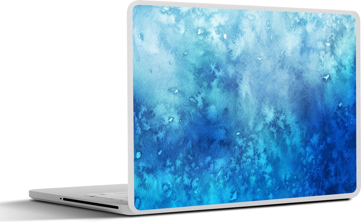 Laptop sticker - 10.1 inch - Abstract kunstwerk gemaakt van waterverf met blauwe kleuren
