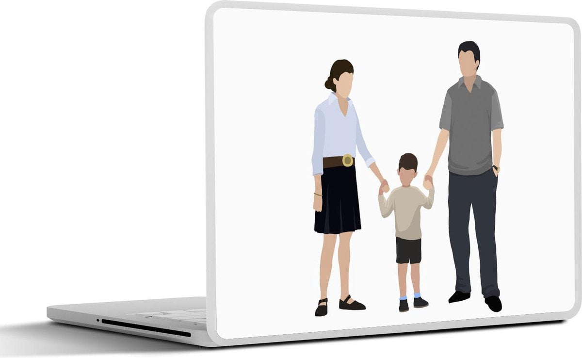 Laptop sticker - 10.1 inch - Illustratie van een familie
