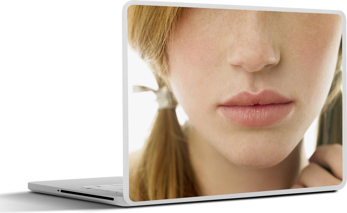 Laptop sticker - 10.1 inch - Afbeelding van gesloten lippen