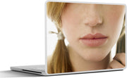 Laptop sticker - 10.1 inch - Afbeelding van gesloten lippen