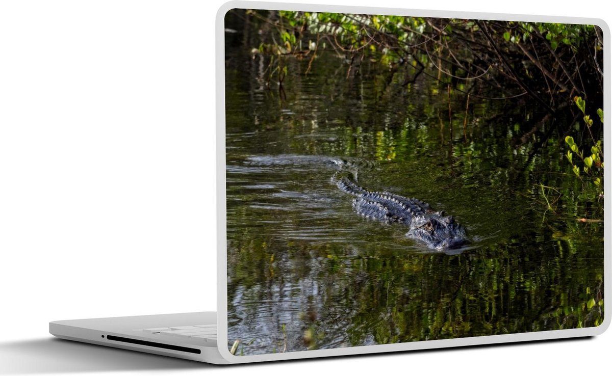 Laptop sticker - 10.1 inch - Alligator in Shark Valley