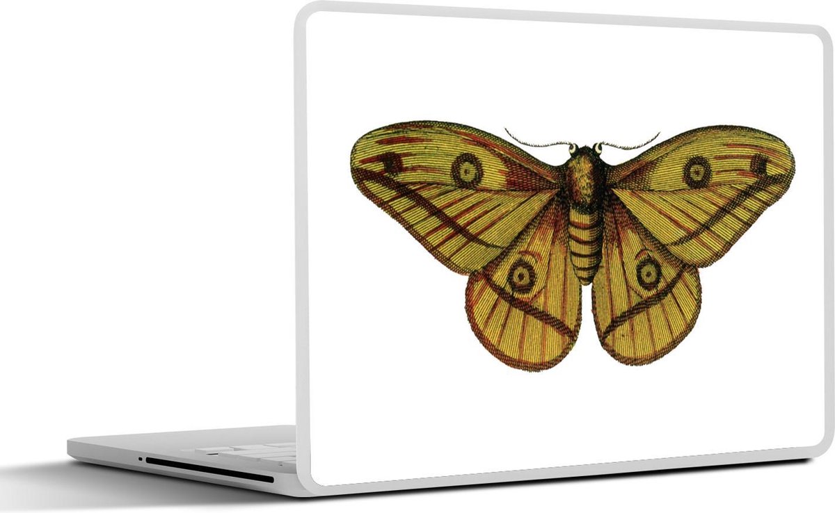Laptop sticker - 10.1 inch - Illustratie van een nachtpauwoog vlinder