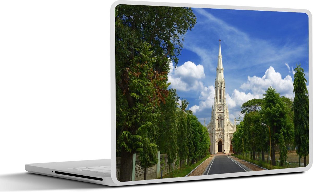 Laptop sticker - 10.1 inch - Afbeelding van de kathedraal van Loyola in Chennai