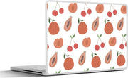 Laptop sticker - 10.1 inch - Abstract rood fruit met een witte achtergrond