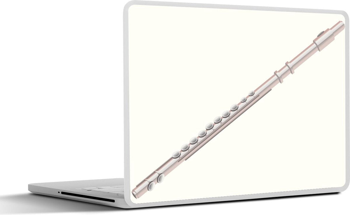 Laptop sticker - 10.1 inch - Illustratie van een zilveren dwarsfluit
