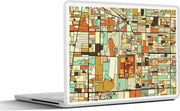 Laptop sticker - 10.1 inch - Illustratie van een kleurrijke kaart van Beijing