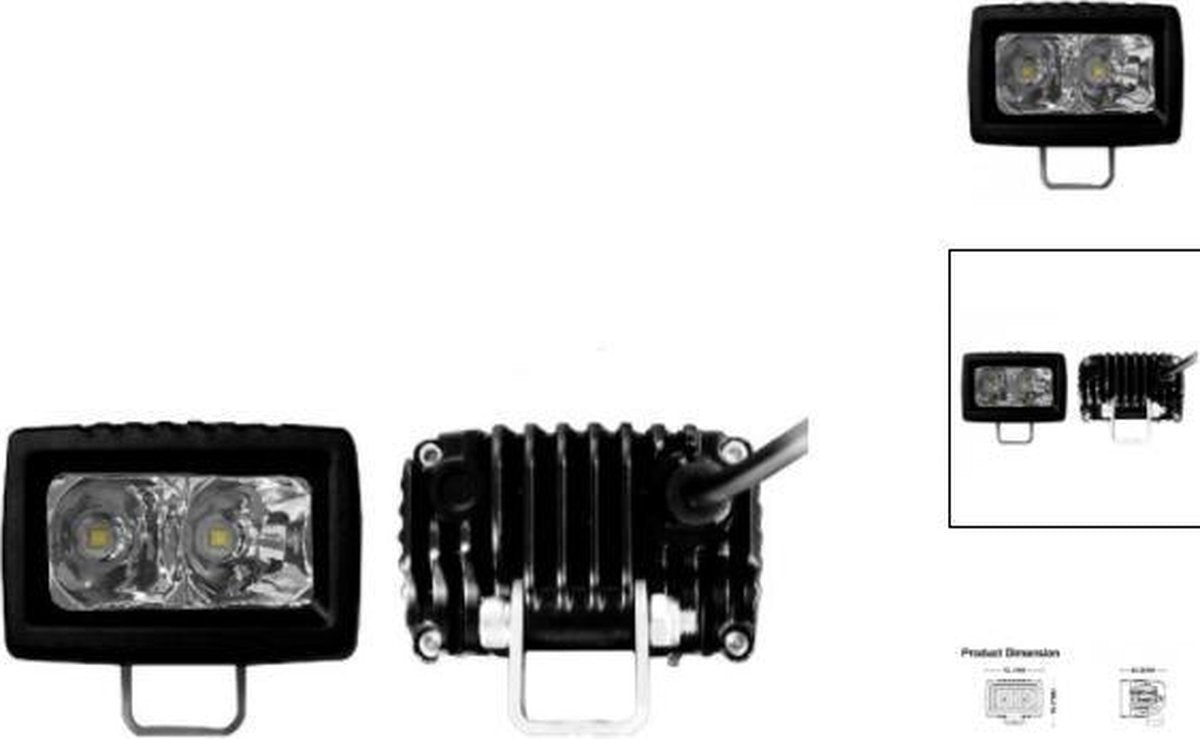 AngryMoose SINGLE 10  2'' spot - LED lampen - verstraler - zwart - 9-32 volt