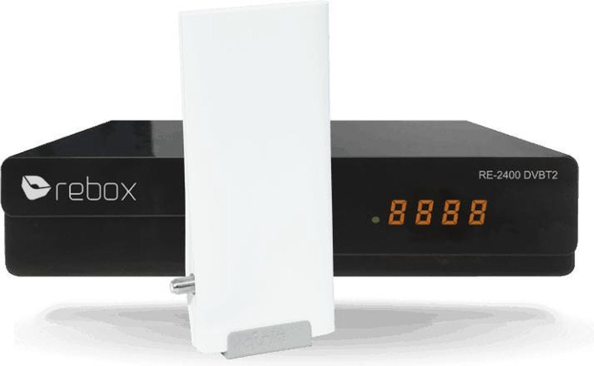 Rebox RE-2400 DVBT2 / DVB-T2 HEVC H.265 FTA 12 Volt TV ontvanger + Funke antenne DSC560