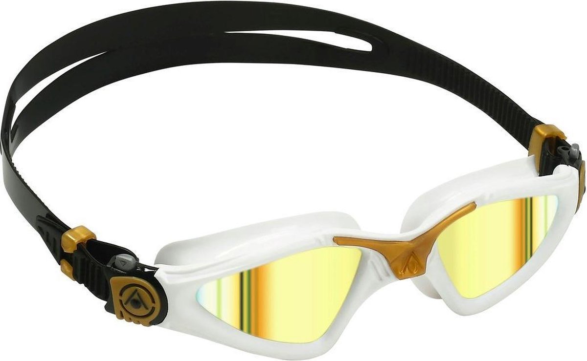 Aqua Sphere Kayenne - Zwembril - Volwassenen - Gold Titanium Mirrored Lens - Wit/Goud