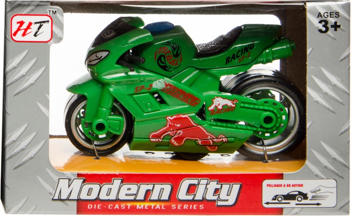 Lg-imports Racemotor 'modern City' 9 Cm Groen