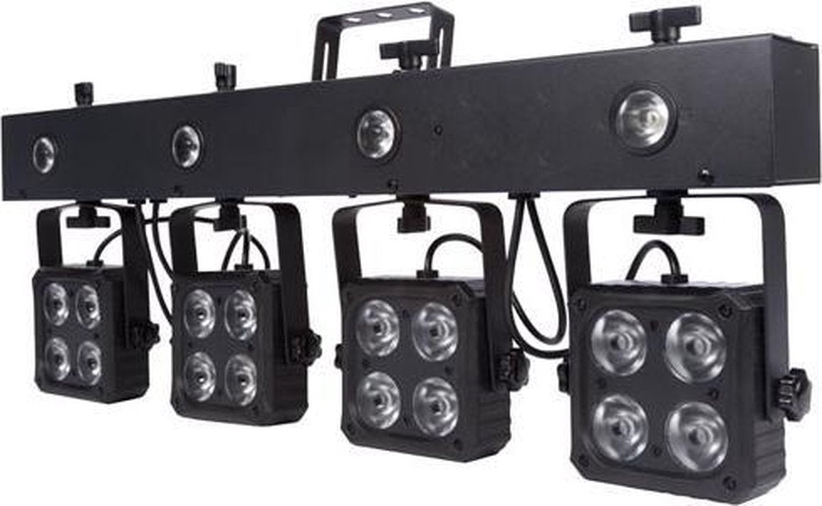 DJ BAR - 16 x 8 W RGBW 4-in-1 + 4 x 1 W LED-STROBOSCOOP - COMPACT (HQLE10034)