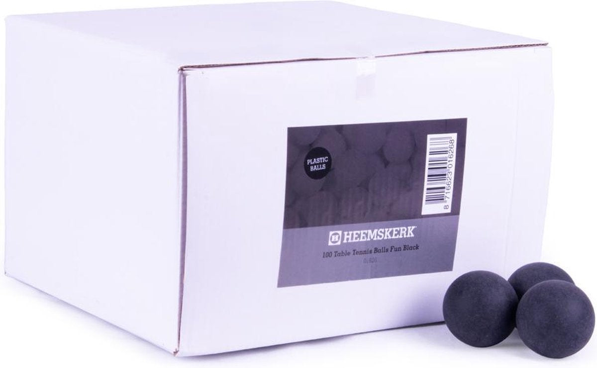 Heemskerk Fun Plastic Tafeltennisballen per 100 stuks - Zwart