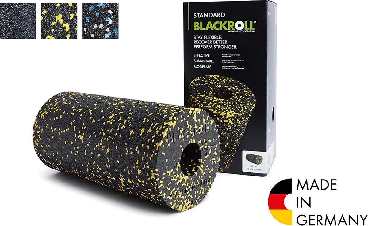 Blackroll Standard Foam Roller 30 cm - Zwart/Geel