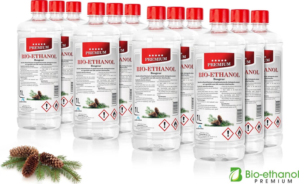 Adana- Bio-Ethanol met Bosgeur -PREMIUM- bioethanol  96
