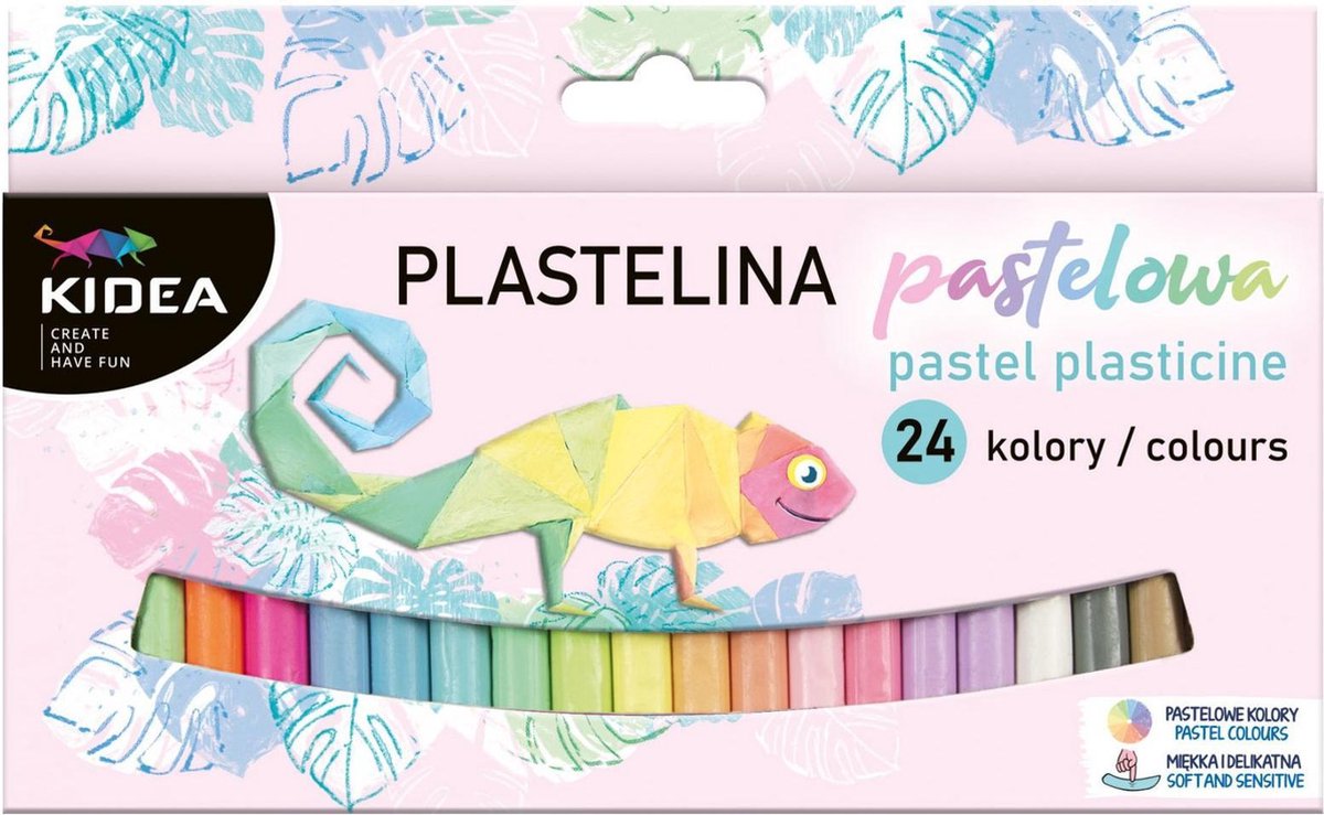 Kidea Boetseerpasta 200 Gram Plasticine Pastel 24-delig
