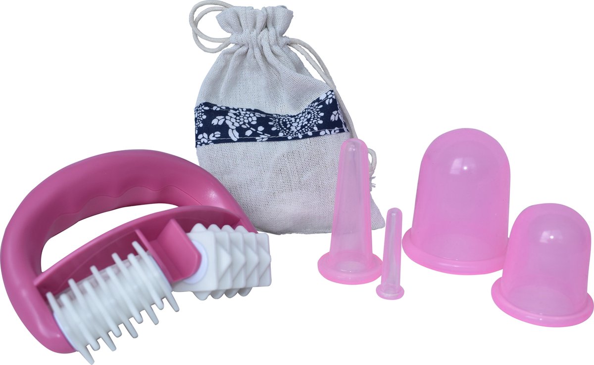 Cupping Set - Cupping - Cellulite Cups - Cupping Set Massage - Benen - Gezicht - GRATIS Massageroller - Extra handleiding - Roze